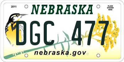 NE license plate DGC477