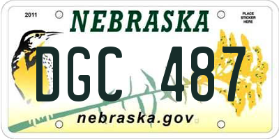 NE license plate DGC487