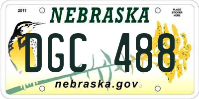 NE license plate DGC488