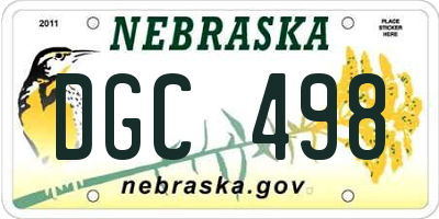 NE license plate DGC498