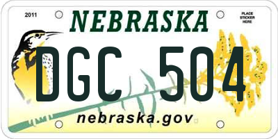 NE license plate DGC504