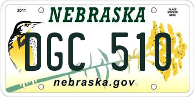 NE license plate DGC510