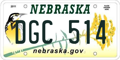 NE license plate DGC514