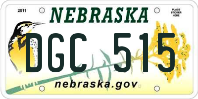 NE license plate DGC515