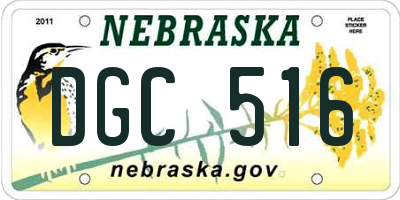NE license plate DGC516