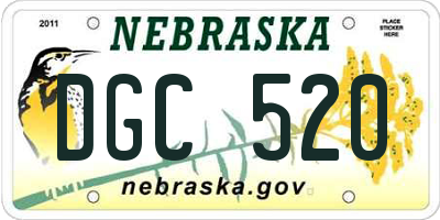 NE license plate DGC520