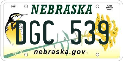NE license plate DGC539