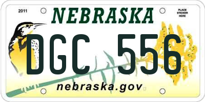 NE license plate DGC556
