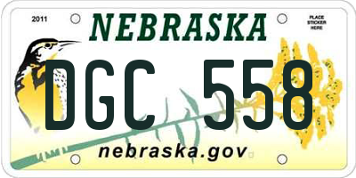 NE license plate DGC558