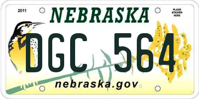 NE license plate DGC564