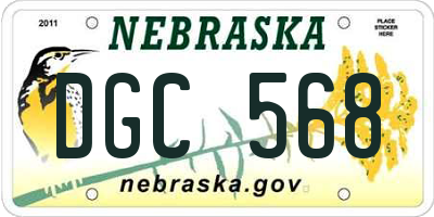 NE license plate DGC568