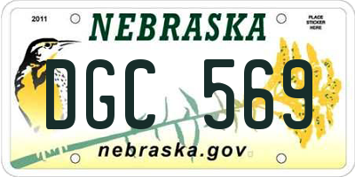 NE license plate DGC569