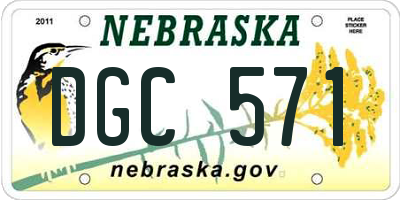 NE license plate DGC571