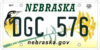 NE license plate DGC576