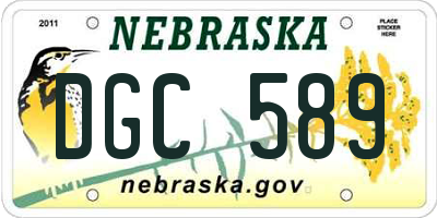 NE license plate DGC589