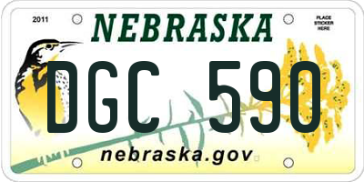 NE license plate DGC590