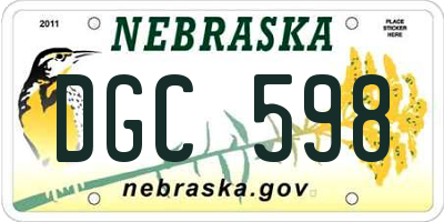 NE license plate DGC598