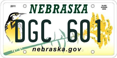 NE license plate DGC601