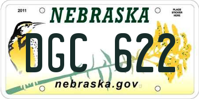 NE license plate DGC622