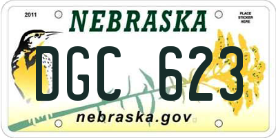 NE license plate DGC623