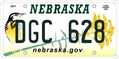 NE license plate DGC628
