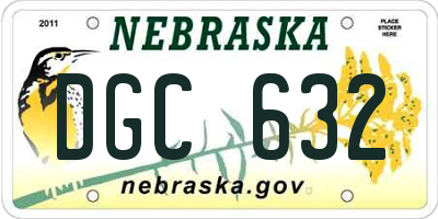 NE license plate DGC632