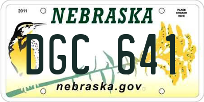 NE license plate DGC641