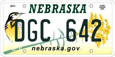 NE license plate DGC642