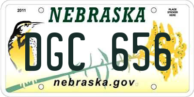 NE license plate DGC656