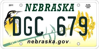 NE license plate DGC679