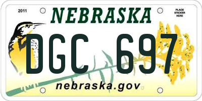 NE license plate DGC697