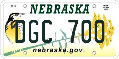 NE license plate DGC700