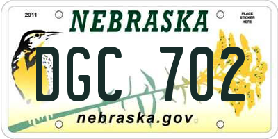NE license plate DGC702