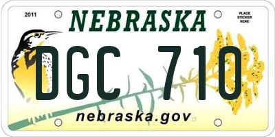 NE license plate DGC710