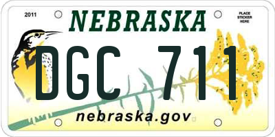 NE license plate DGC711