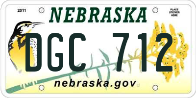NE license plate DGC712