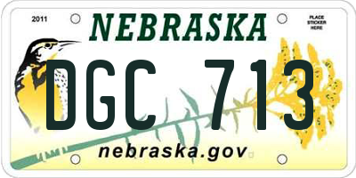 NE license plate DGC713