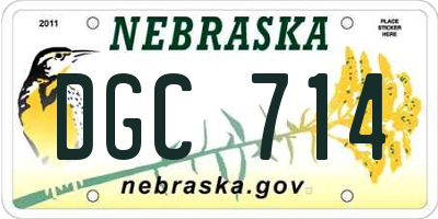 NE license plate DGC714