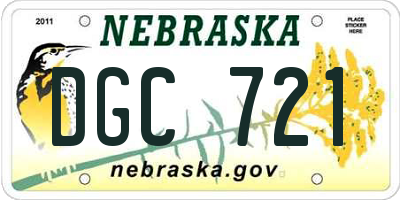 NE license plate DGC721