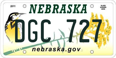 NE license plate DGC727