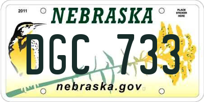 NE license plate DGC733
