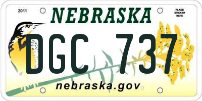 NE license plate DGC737