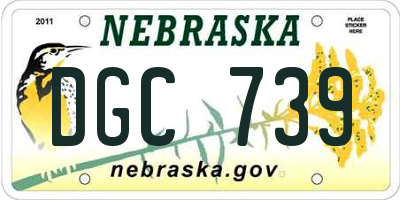 NE license plate DGC739