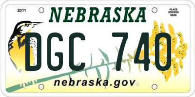 NE license plate DGC740