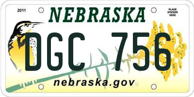 NE license plate DGC756