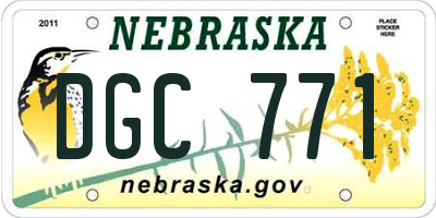 NE license plate DGC771