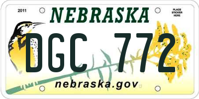 NE license plate DGC772