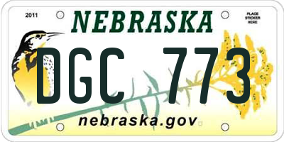 NE license plate DGC773