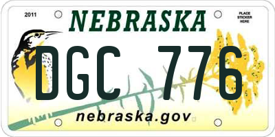 NE license plate DGC776