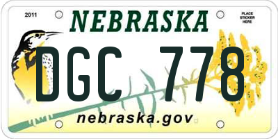 NE license plate DGC778